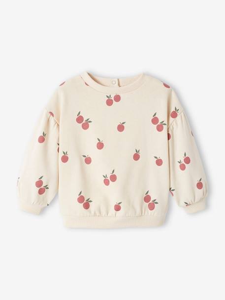 Sudadera de felpa con estampado para bebé crudo+rosado 