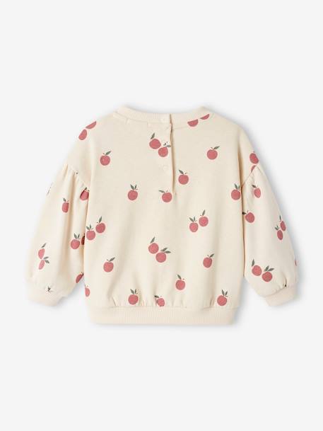 Sudadera de felpa con estampado para bebé crudo+rosado 