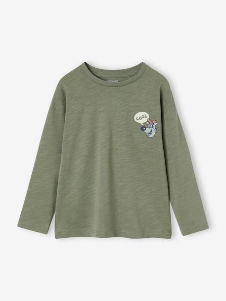 Camiseta con motivo grande detrás para niño verde sauce 