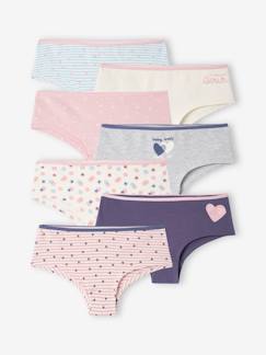 -Pack de 7 shorties «corazones» para niña