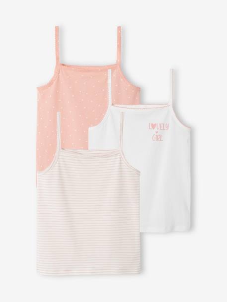 Pack de 3 camisetas de tirantes «fantasía» para niña - Basics crudo 