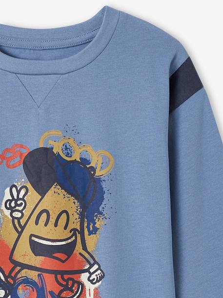 Camiseta con motivo de mascota para niño azul chambray 