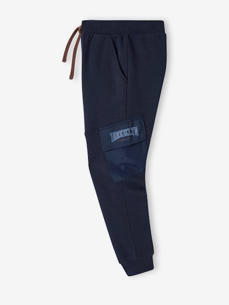 Pantalón jogging de deporte con bolsillos con solapa para niño azul oscuro 