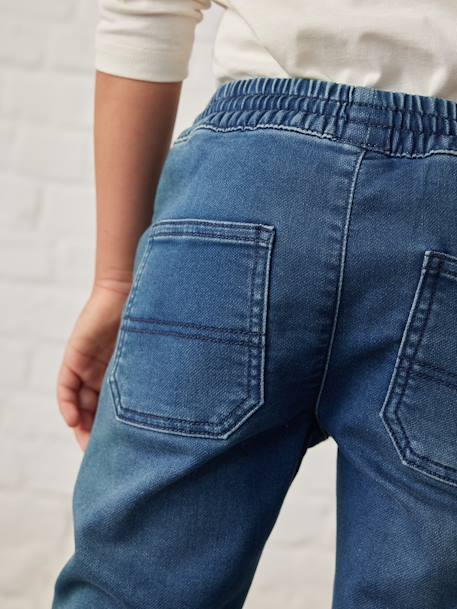 Pantalón de felpa efecto denim, fácil de vestir, para niño AZUL OSCURO LAVADO+denim gris 