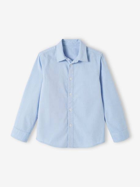 Camisa Oxford para niño azul claro+blanco 