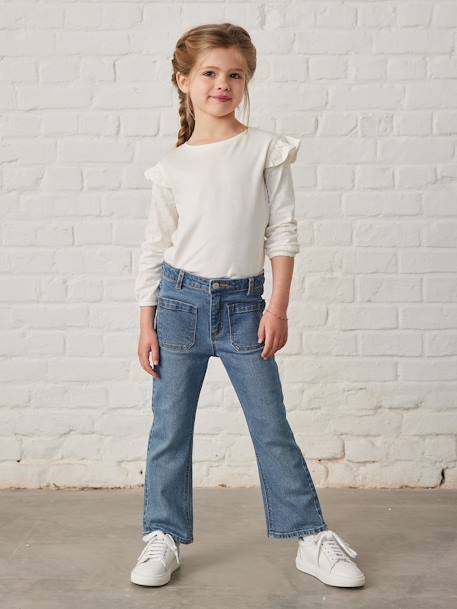 Vaqueros pirata «flare» para niña azul jeans+stone 