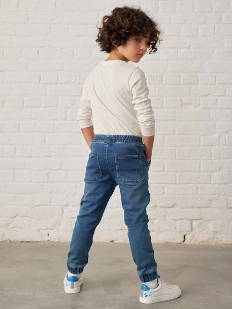 Pantalón de felpa efecto denim, fácil de vestir, para niño AZUL OSCURO LAVADO+denim gris 