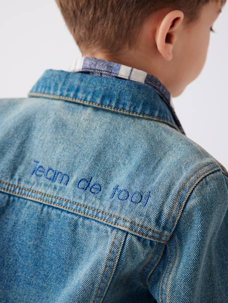 Chaqueta vaquera personalizable, con nuevo volumen, para niño AZUL OSCURO LAVADO+denim black 