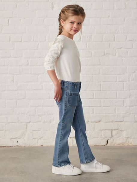 Vaqueros pirata «flare» para niña azul jeans+stone 