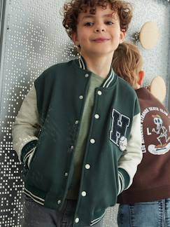 -Sudadera estilo teddy de felpa con escudo de felpa de rizo para niño