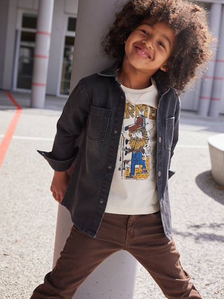 Camisa vaquera para niño denim black+denim bleached+stone 