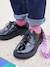 Zapatos derbies infantiles de charol con suela con muescas negro 