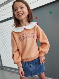 Sudadera romántica con cuello Peter Pan para niña