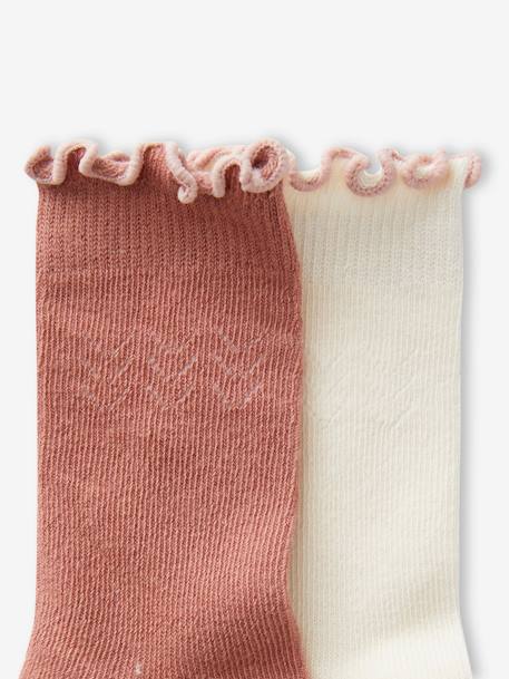 Pack de 5 pares de calcetines con lunares para niña rosa viejo - Vertbaudet