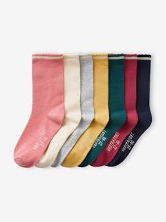 Preparar la llegada del bebé - Homewear Futura mamá-Niña-Ropa interior-Pack de 7 pares de calcetines medianos de lúrex, para niña