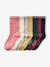 Pack de 7 pares de calcetines medianos de lúrex, para niña albaricoque+azul+rosa 