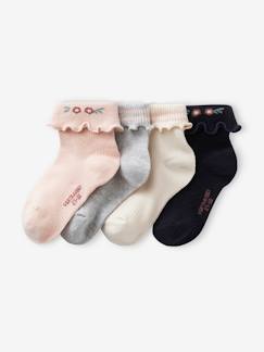 Pack de 4 pares de calcetines fantasía para niña