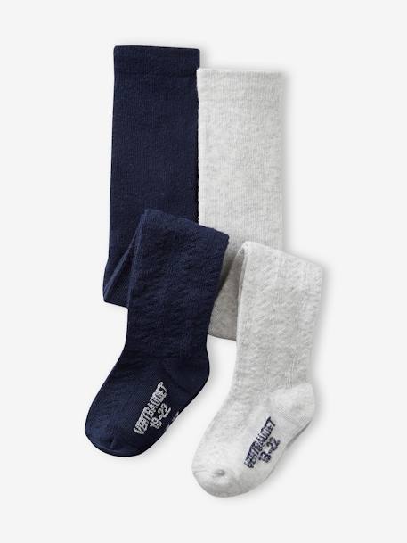 Bebé-Calcetines, leotardos-Pack de 2 pares de leotardos de punto calado para bebé niña