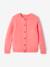 Chaqueta «loose» de punto mullido para niña azul petróleo+gris jaspeado+rojo+rosa chicle 