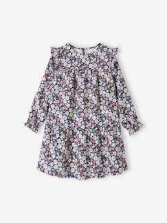 Niña-Vestidos-Vestido vaporoso con volante y motivos de flores, para niña