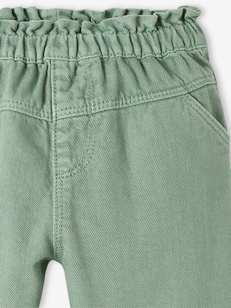 Pantalón de twill con cintura elástica para bebé verde 