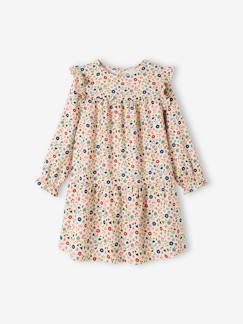 Niña-Vestidos-Vestido vaporoso con volante y motivos de flores, para niña