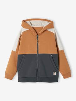 Niño-Ropa deportiva-Sudadera deportiva con cremallera y capucha efecto colorblock niño