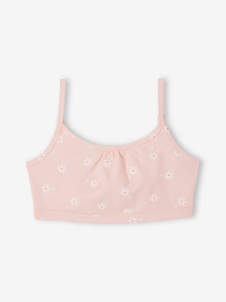 Pack de 2 tops «Margaritas» para niña gris jaspeado 