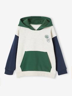 Niño-Jerséis, chaquetas de punto, sudaderas-Sudadera con capucha «colorblock» para niño