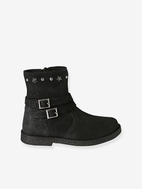 Botas de piel para niña - Colección de maternidad negro 