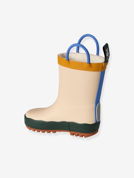 Botas de lluvia con estampado y forro de caucho para bebé beige 