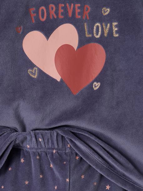 Pack de 2 pijamas «love» de terciopelo para niña rosa viejo 