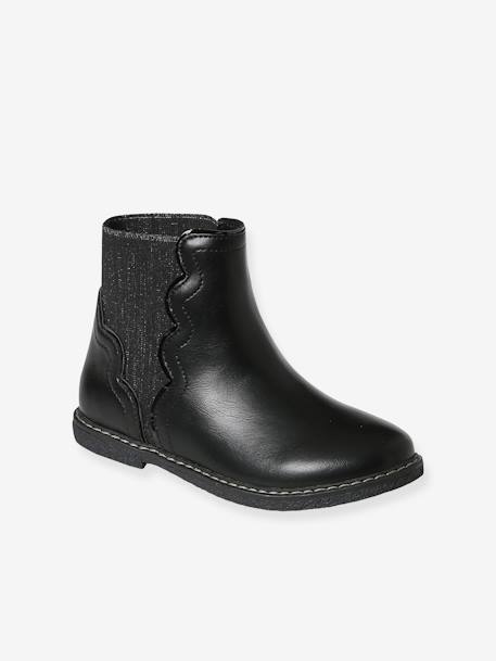 Botas elásticas para niña negro 