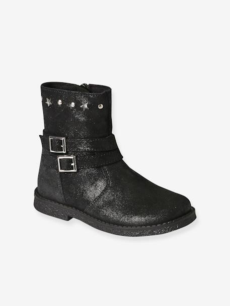 Botas de piel para niña - Colección de maternidad negro 