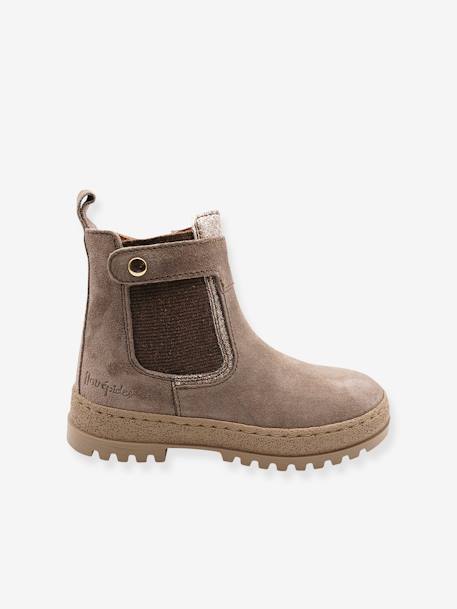 Botas infantiles de piel con cremallera y tira elástica Babybotte® 3571B676 avellana 