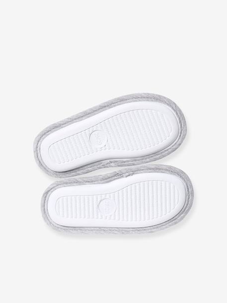 Zapatillas de casa infantiles estilo pantuflas de tela gris jaspeado 