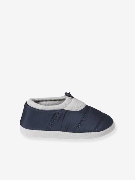 Zapatillas de casa infantiles ajustables de tela acolchada azul 