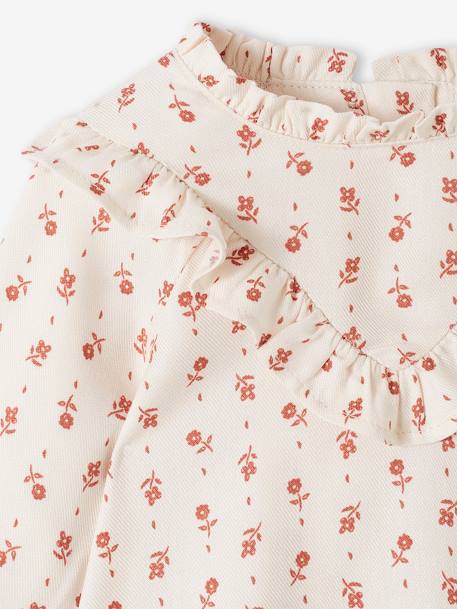 Blusa fluida con estampado de flores para bebé crudo 