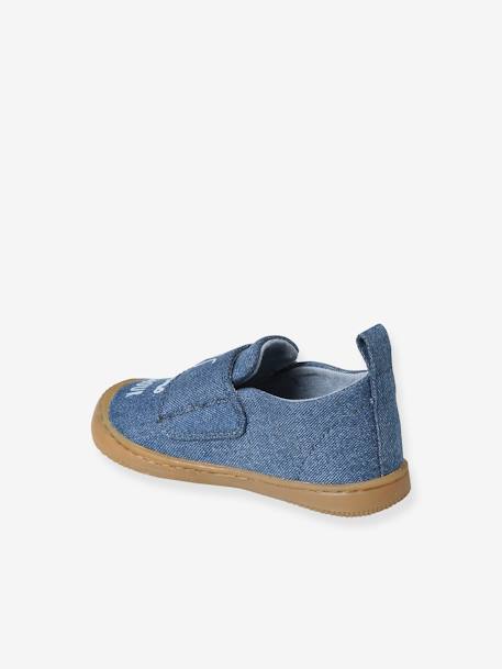 Zapatillas de lona y denim con cierre autoadherente para bebé azul estampado+azul jeans 