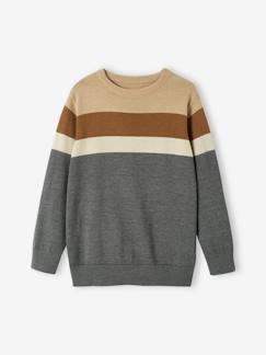 Niño-Jerséis, chaquetas de punto, sudaderas-Jersey de punto fino con rayas anchas para niño