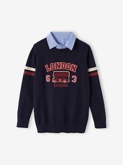 Niño-Jersey con cuello de camisa de chambray «London» para niño