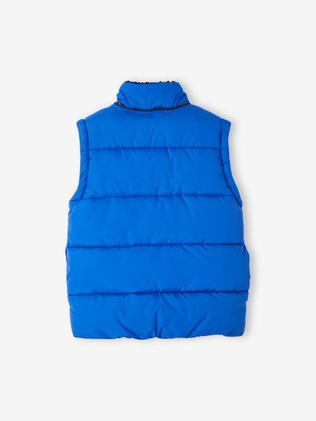 Chaqueta acolchada con capucha, mangas desmontables y forro polar para niño azul intenso 