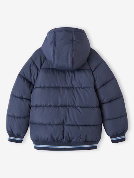 Chaqueta acolchada con forro polar para niño azul marino+verde pino 