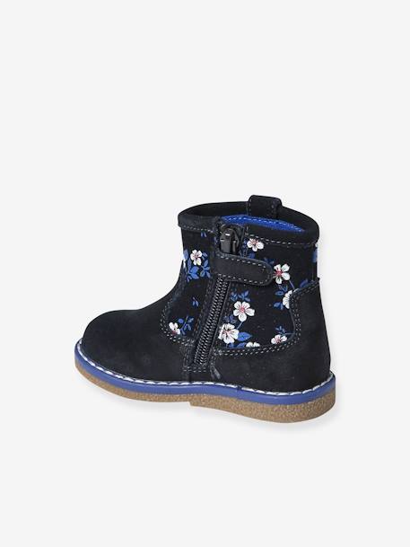 Botas de piel con cremallera y estampado para bebé azul estampado 