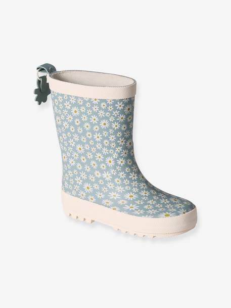 Botas de lluvia infantiles de caucho con estampado - Colección primera infancia azul estampado 