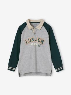 Niño-Camisetas y polos-Polos-Polo de rugby de manga larga raglán «London» para niño