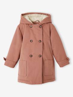 Niña-Parka chic con tacto piel de melocotón y capucha para niña