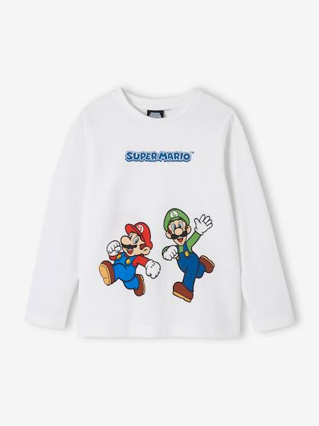 Camiseta de manga larga Mario y Luigi® para niño blanco 