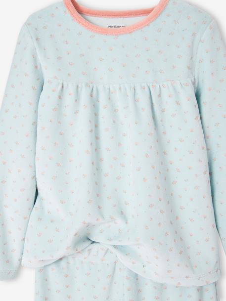 Pack de 2 pijamas con flores para niña verde agua 