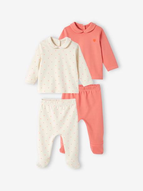 Pijamas y bodies bebé-Bebé-Pijamas-Pack de 2 peleles de interlock «Corazón» para bebé